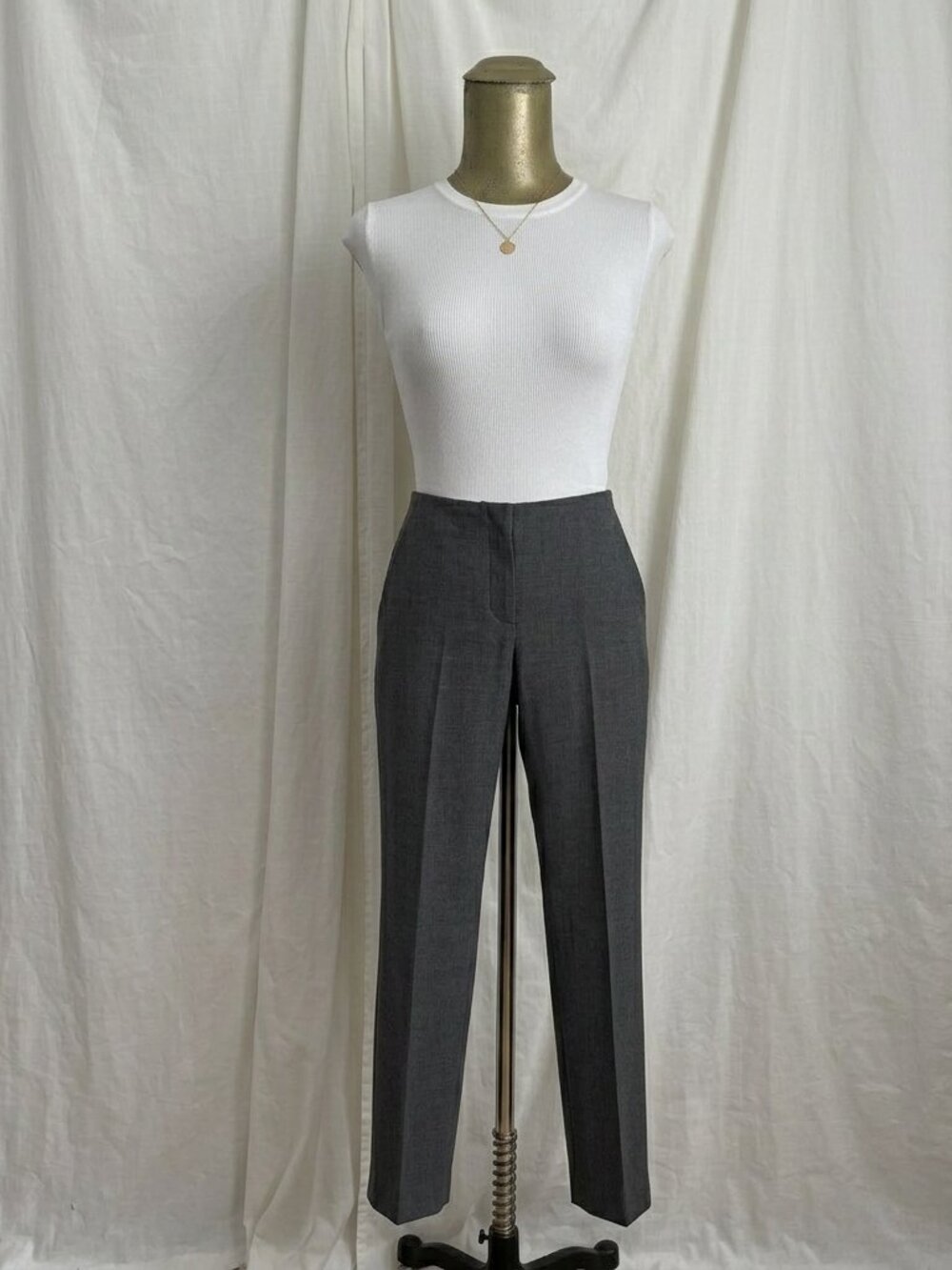 Aritiza Babaton Markova Pant Heather Charcoal Gray Sz 0 Straight Leg Ankle Slim